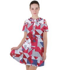 Technology Triangle Short Sleeve Shoulder Cut Out Dress  by Mariart