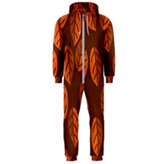 Pattern Leaf Plant Hooded Jumpsuit (men)  by Mariart