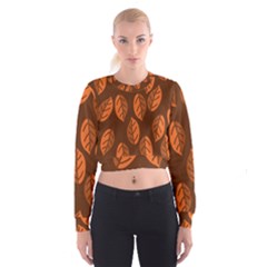 Pattern Leaf Plant Cropped Sweatshirt by Mariart