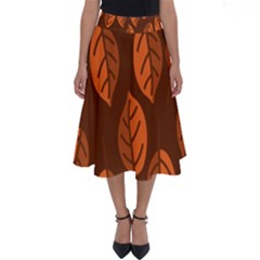 Pattern Leaf Plant Perfect Length Midi Skirt