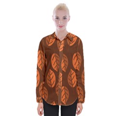 Pattern Leaf Plant Womens Long Sleeve Shirt