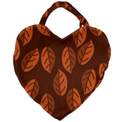 Pattern Leaf Plant Giant Heart Shaped Tote