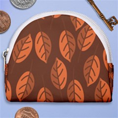 Pattern Leaf Plant Horseshoe Style Canvas Pouch