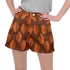 Pattern Leaf Plant Stretch Ripstop Shorts