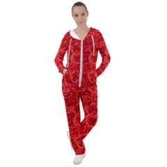 Red Pattern Technology Background Women s Tracksuit