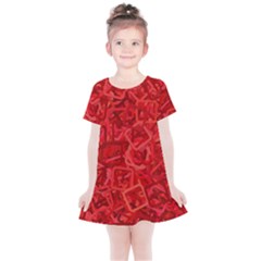 Red Pattern Technology Background Kids  Simple Cotton Dress