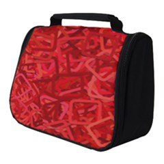 Red Pattern Technology Background Full Print Travel Pouch (small)