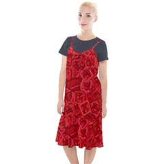 Red Pattern Technology Background Camis Fishtail Dress