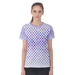 Star Curved Background Geometric Women s Cotton Tee