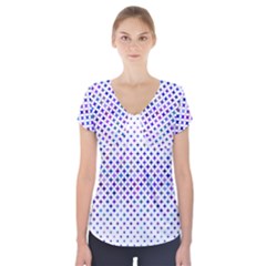 Star Curved Background Geometric Short Sleeve Front Detail Top by Mariart