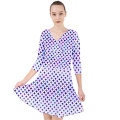 Star Curved Background Geometric Quarter Sleeve Front Wrap Dress by Mariart