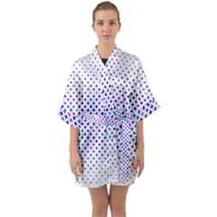 Star Curved Background Geometric Quarter Sleeve Kimono Robe