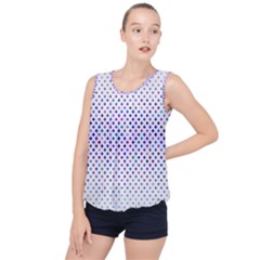 Star Curved Background Geometric Bubble Hem Chiffon Tank Top