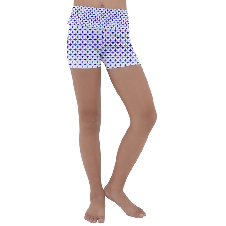 Star Curved Background Geometric Kids  Lightweight Velour Yoga Shorts