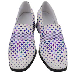 Star Curved Background Geometric Women s Chunky Heel Loafers