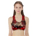 Wonderful German Shepherd With Heart And Flowers Sports Bra with Border View1