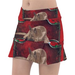 Wonderful German Shepherd With Heart And Flowers Tennis Skirt