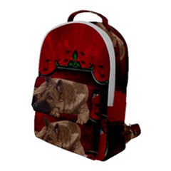 Wonderful German Shepherd With Heart And Flowers Flap Pocket Backpack (large) by FantasyWorld7