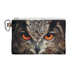 Owl s Scowl Canvas Cosmetic Bag (large) by WensdaiAmbrose