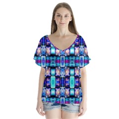 Ml-2-5 V-neck Flutter Sleeve Top by ArtworkByPatrick