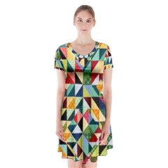 Ml 30 Short Sleeve V-neck Flare Dress by ArtworkByPatrick