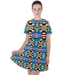 Ml 34 Short Sleeve Shoulder Cut Out Dress 