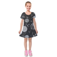 Splatter - Grayscale Kids  Short Sleeve Velvet Dress by WensdaiAmbrose