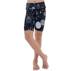 Splatter - Grayscale Kids  Lightweight Velour Cropped Yoga Leggings