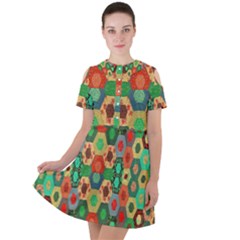 Ml 41 Short Sleeve Shoulder Cut Out Dress  by ArtworkByPatrick