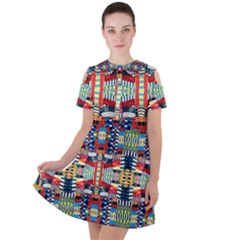 Ml 4-2 Short Sleeve Shoulder Cut Out Dress 