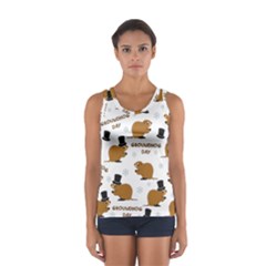 Groundhog Day Pattern Sport Tank Top  by Valentinaart