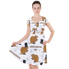 Groundhog Day Pattern Cap Sleeve Midi Dress by Valentinaart