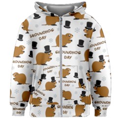 Groundhog Day Pattern Kids  Zipper Hoodie Without Drawstring