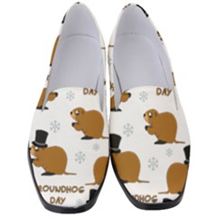 Groundhog Day Pattern Women s Classic Loafer Heels