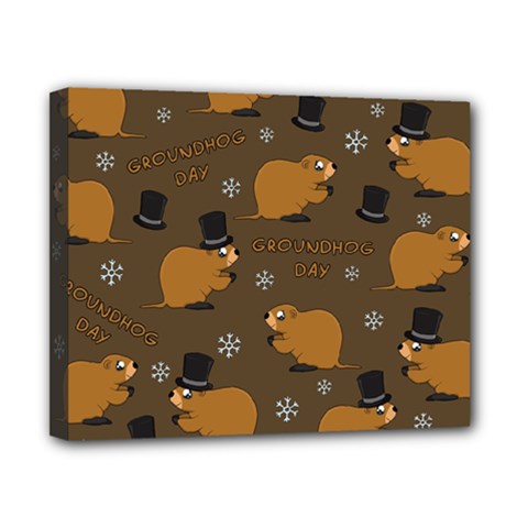 Groundhog Day Pattern Canvas 10  X 8  (stretched) by Valentinaart