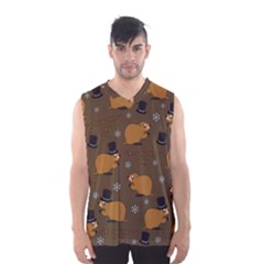 Groundhog Day Pattern Men s Basketball Tank Top by Valentinaart