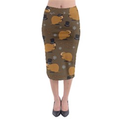 Groundhog Day Pattern Midi Pencil Skirt by Valentinaart