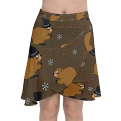 Groundhog Day Pattern Chiffon Wrap Front Skirt by Valentinaart