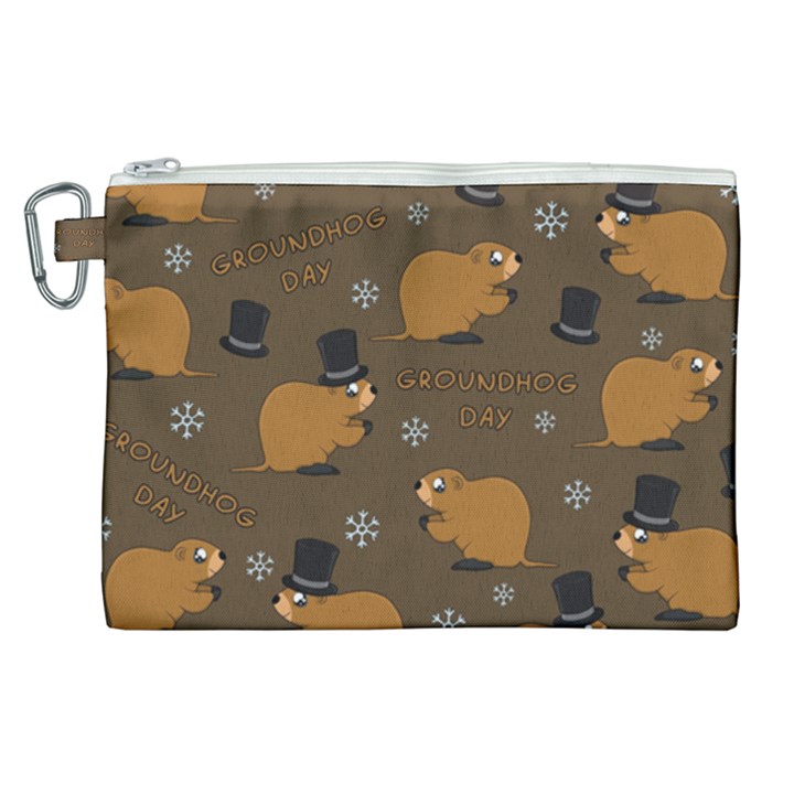 Groundhog day pattern Canvas Cosmetic Bag (XL)