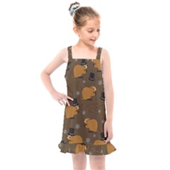 Groundhog Day Pattern Kids  Overall Dress by Valentinaart