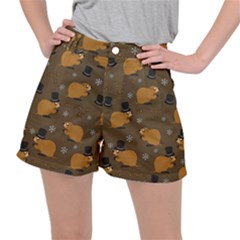 Groundhog Day Pattern Stretch Ripstop Shorts