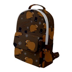 Groundhog Day Pattern Flap Pocket Backpack (large)