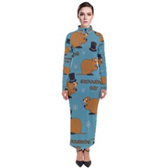 Groundhog Day Pattern Turtleneck Maxi Dress by Valentinaart