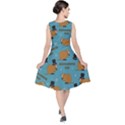 Groundhog day pattern V-Neck Midi Sleeveless Dress  View2