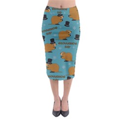 Groundhog Day Pattern Midi Pencil Skirt by Valentinaart