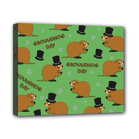 Groundhog Day Pattern Canvas 10  X 8  (stretched) by Valentinaart