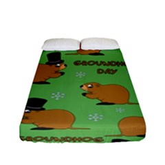 Groundhog Day Pattern Fitted Sheet (full/ Double Size) by Valentinaart