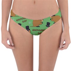 Groundhog Day Pattern Reversible Hipster Bikini Bottoms by Valentinaart