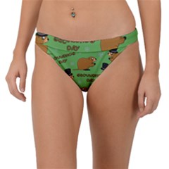 Groundhog Day Pattern Band Bikini Bottom