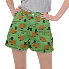 Groundhog Day Pattern Stretch Ripstop Shorts by Valentinaart